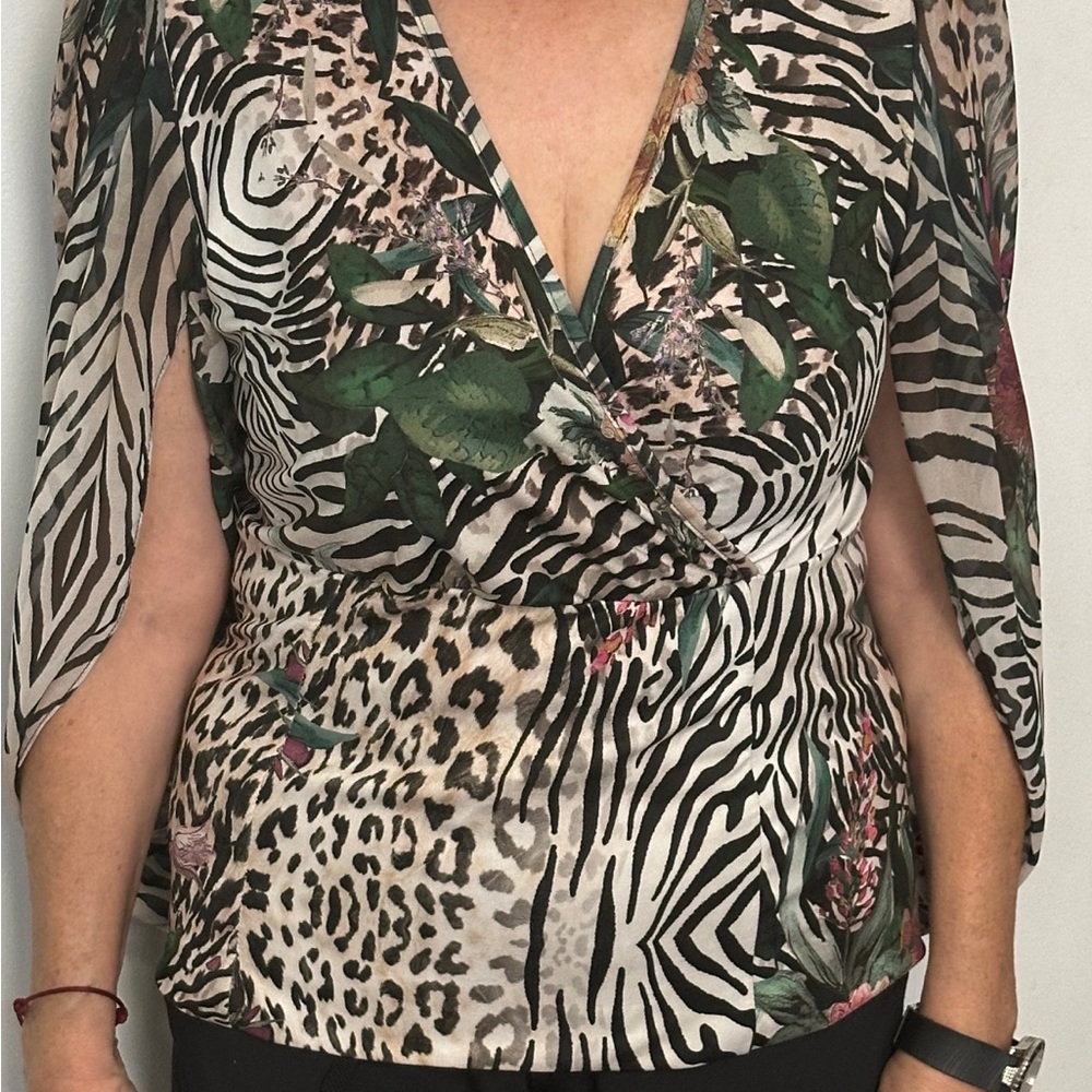 Elegant Animal Print Top made in France new